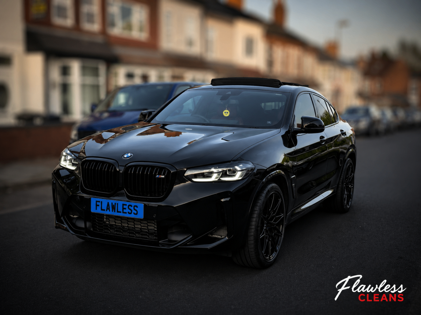 Black BMW X4 M Competition after a full exterior detail